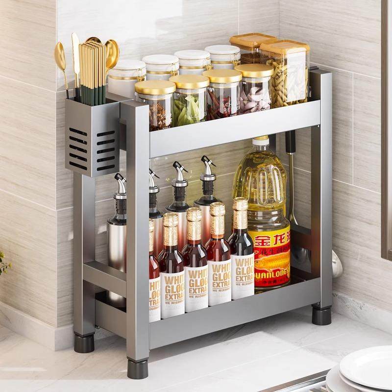 不锈钢超窄小调料架厨房调味品收纳架子家用台面油盐酱醋瓶置物架,厨房/烹饪用具,调料置物架,淘宝优惠券,粉丝福利购,淘宝优惠卷
