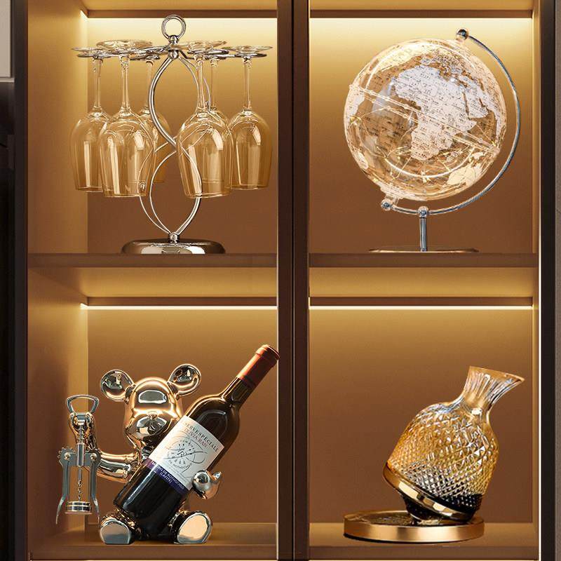 暴力熊红酒架摆件轻奢高家档酒居客厅餐50770玻柜璃柜柜装饰品高,家居饰品,装饰摆件,淘宝优惠券,粉丝福利购,淘宝优惠卷