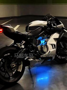 春风450sr冰蓝色心脏灯氛围灯450SR改装发动机装饰灯摩托车灯配件