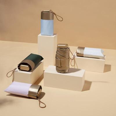 加设小金伞五折口袋防晒伞小巧便携晴雨两用女折叠迷你手动太阳伞