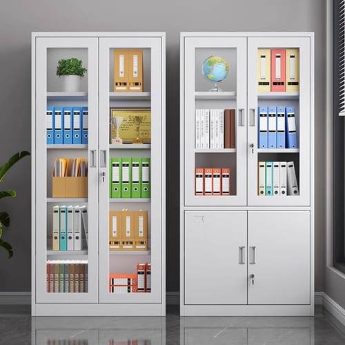 锁钢制办公文件柜铁皮柜档案柜带矮柜工员储物资柜凭证柜见详情料