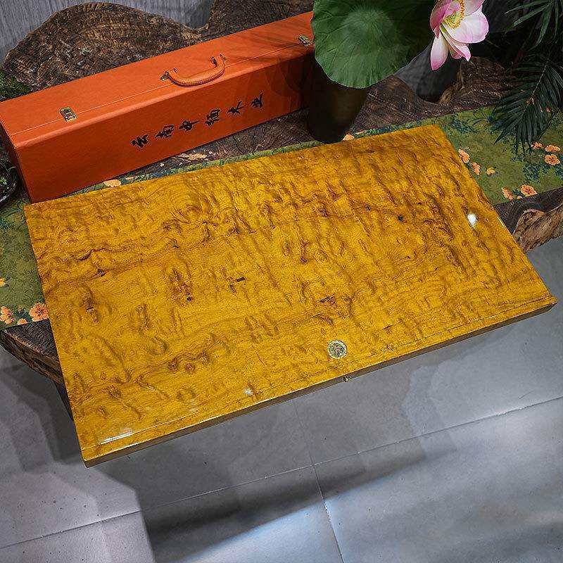 黄金樟树瘤龙胆整体实木茶盘HJZ-08005