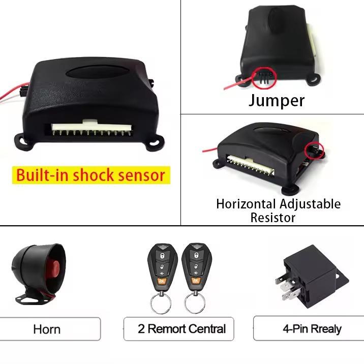 V小汽车防VT-100DS器盗声光报警器通用向型内置震动感应单器