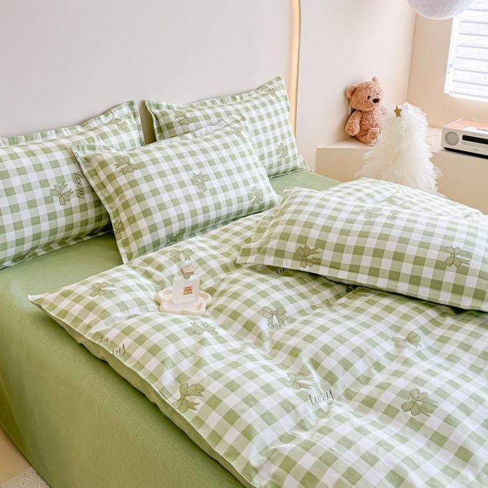 新款磨四件套四季款小清床新6上用宿品加厚舍三件套床毛单被套