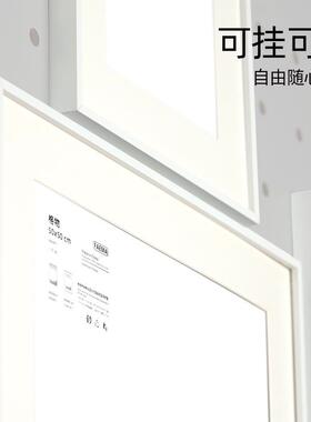 EW正方形白色画框带卡纸留白装裱窄边铝合金相框挂墙可定制任