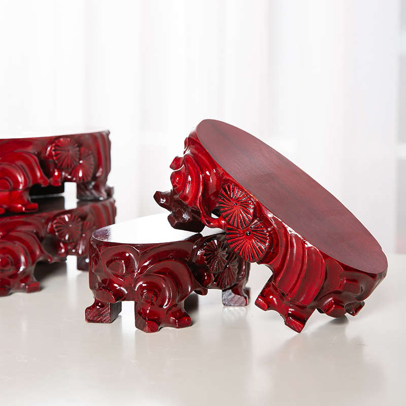 实木根雕奇石底座泰山石头佛像可挖槽花瓶花盆栽摆件古玩圆形托架