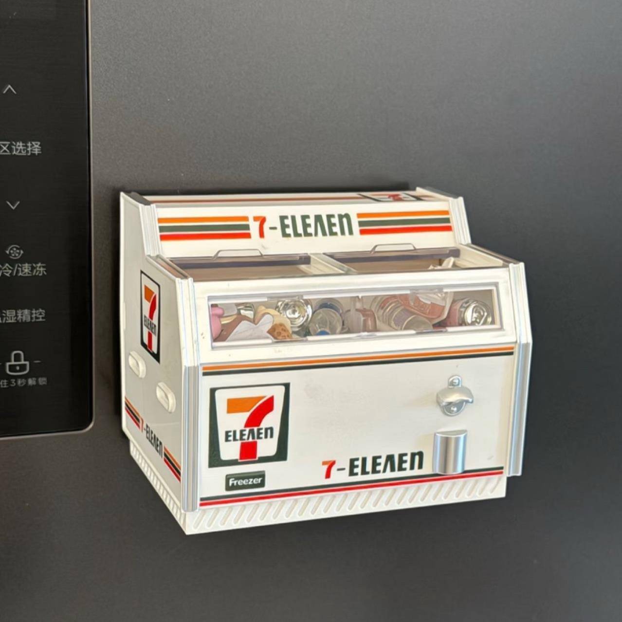 爆款微缩卧式小冰柜冰箱贴可开灯迷你冰箱家饰软装搭配套装
