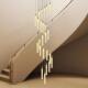 现代轻奢别墅楼梯灯复式 楼客厅长吊灯挑空跃层LED公寓水晶水晶灯