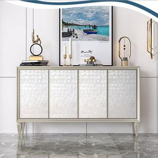 轻奢IKS风柜餐边柜现代简约门物厅玄关木大容量储收纳柜贝壳装 实