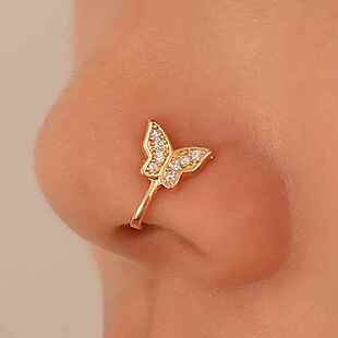 Butterfly non perforated nose clip U-shaped nose ring