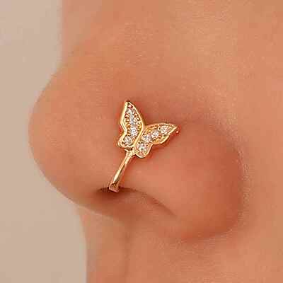 Butterfly non perforated nose clip U-shaped nose ring