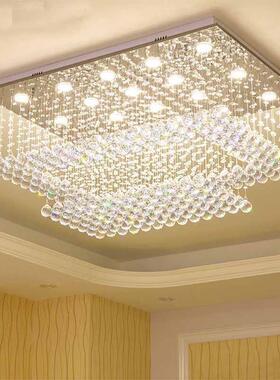 现代LE具客厅卧室吸灯豪华水晶855吊顶灯餐厅吊灯方D形水晶灯灯