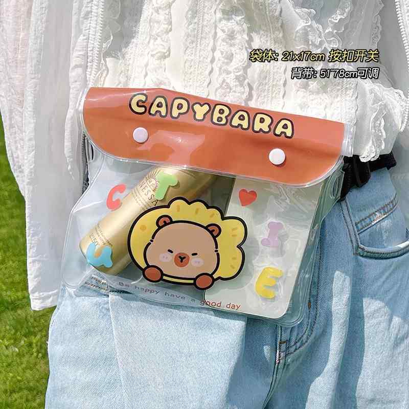 可爱卡通手机防水袋大容量户外斜跨防水腰包漂流水下可触屏收纳袋