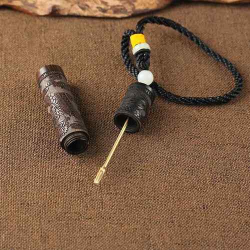 厂家00000078货 鼻黑木雕刻檀源鼻烟壶实木质配黄铜勺挂绳烟瓶体