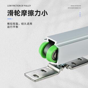 重型推拉门斜吊轨滑轮厨房卫间重型缓冲浴室生玻璃移门轨道轮吊双