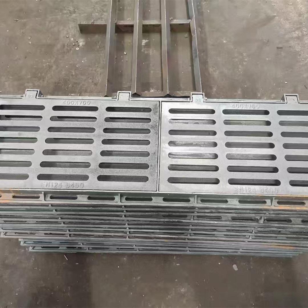 450*1500双联雨水篦子D400套篦带底座套篦现货销售地沟下水道铸铁