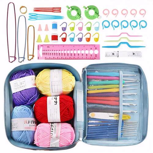 67Pcs Crochet Hooks Kit with Case Beginner Crochet Kit Color