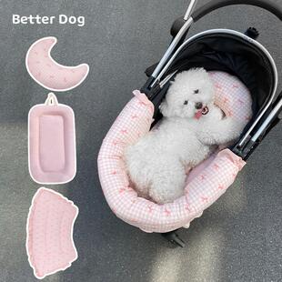 宠物外出推车边缘垫配件三件套坐垫防脏围挡靠枕宠物推车防脏垫子