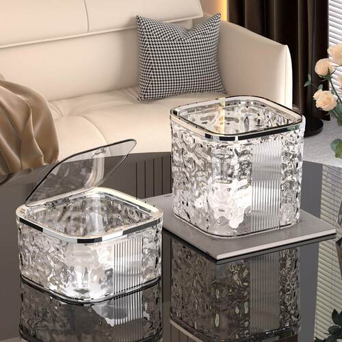 Mini cute car storage press-type desktop small trash bin, hi