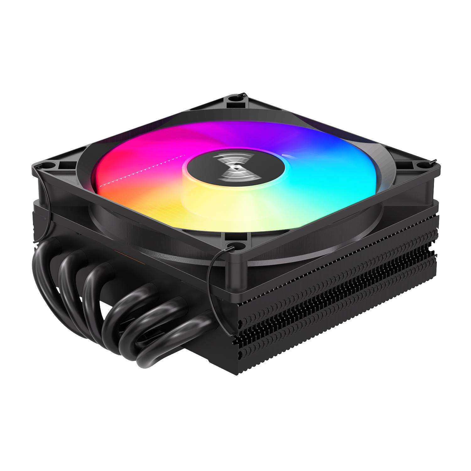 TE45-6热管ARGB神光同步台式电脑机箱风扇92mm风扇温控静音散热器