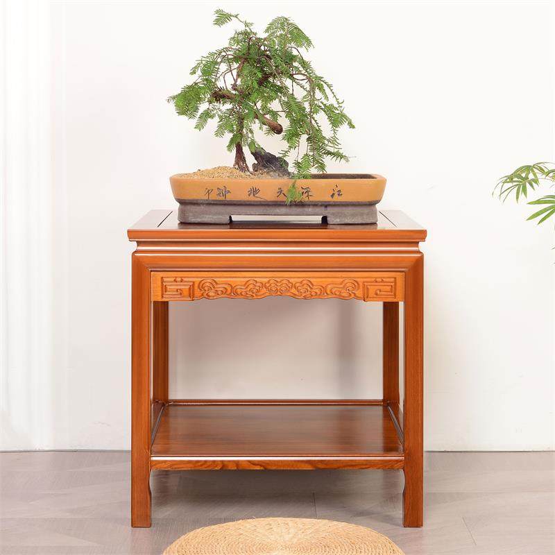 沙发边几角几柜实木小茶几简约小方桌多功能抽屉款客厅喝茶台中式