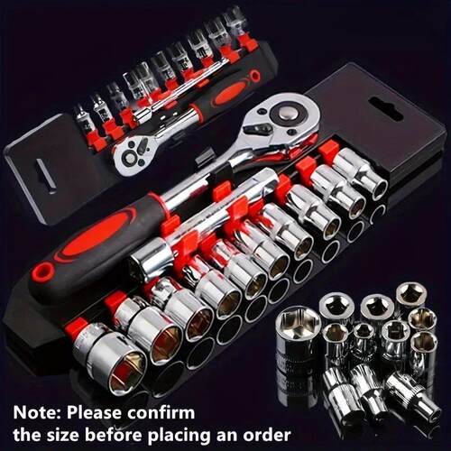 12pcs Socket Ratchet Handle Wrench Set 1/4 3/8 1/2 Spanner K