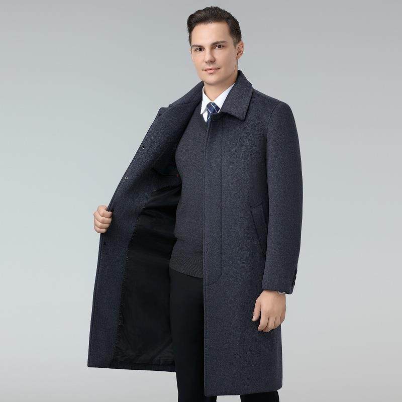 224经典长款毛呢大中年老男士爸爸秋冬加绒2318-2320绵衣羊毛呢子