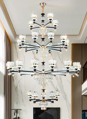 式楼大吊灯欧式复别墅大中厅灯楼楼中空客厅跃层楼6801-7梯旋转家