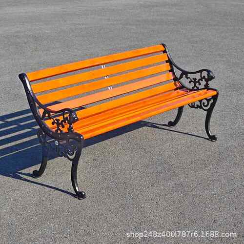 公园户长椅防外DB1206腐椅实木靠背庭院休闲椅木凳塑子铁艺广场座