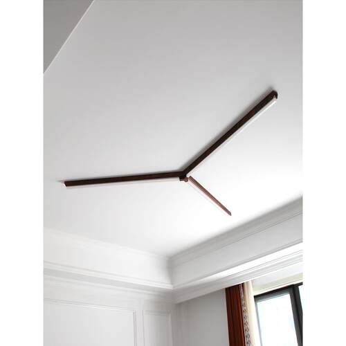 Y灯实木中世纪吸顶灯超薄凸显客厅Led现代简约创意大气黑胡桃灯