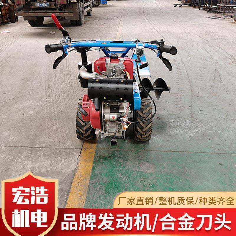 斜坡栽种小型刨地机 开沟回填一体机 柴油大马力链条微耕机