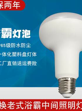led浴霸中间照明灯泡12W替换40W家用螺口暖光防水防爆老式卫浴灯