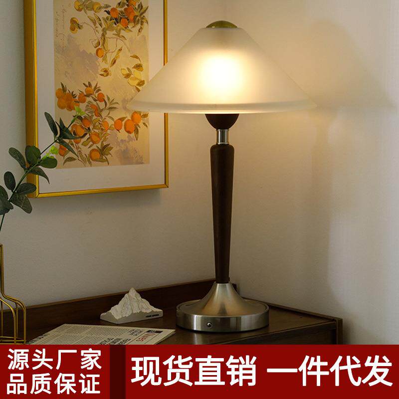 中古禅意茶室台灯简约现代意式民宿卧室书桌台灯创意高级玻璃灯