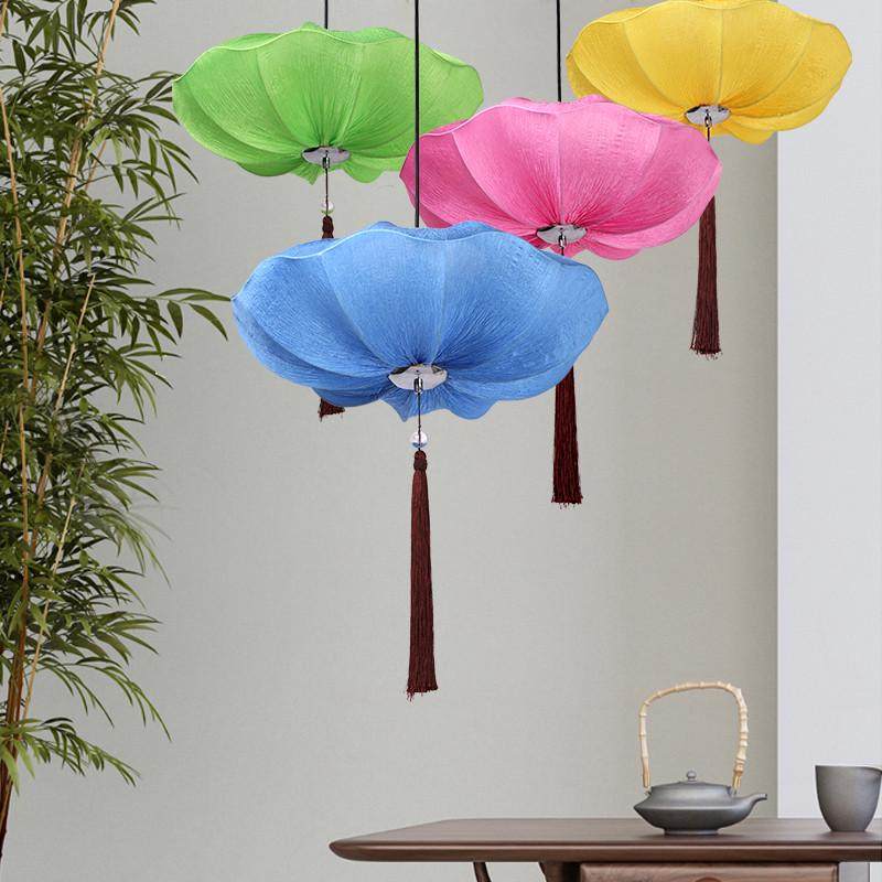 新中式荷叶荷花灯中国风灯笼婚庆过道走廊餐厅火锅店仿古布艺吊灯,节庆用品/礼品,灯笼,淘宝优惠券,粉丝福利购,淘宝优惠卷