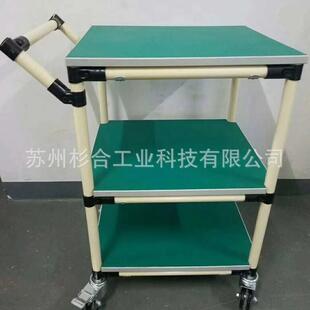 精益管货架电子车间流水线物料周转防静电小推车三层线棒复合管架