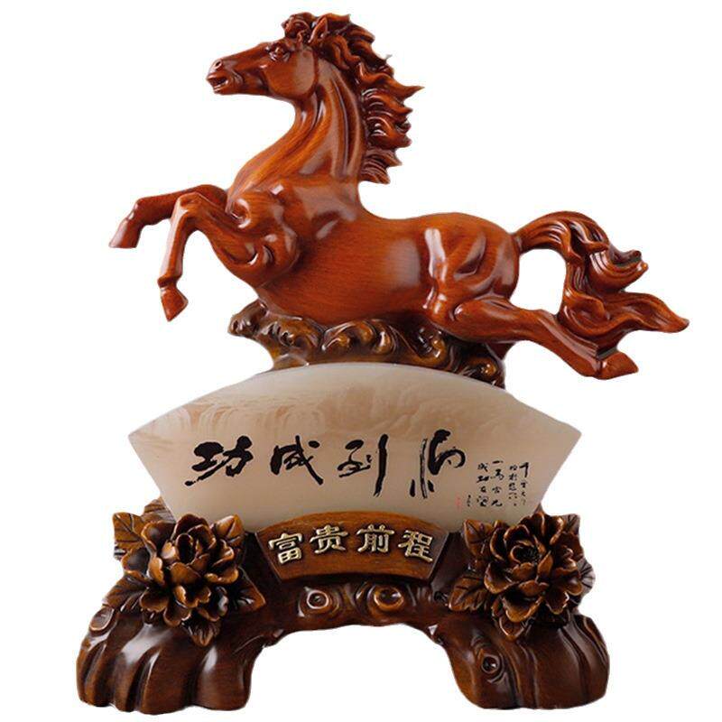 富贵前程马到成功扇形玉平安扣摆件公司办公室装饰品乔迁开业礼品