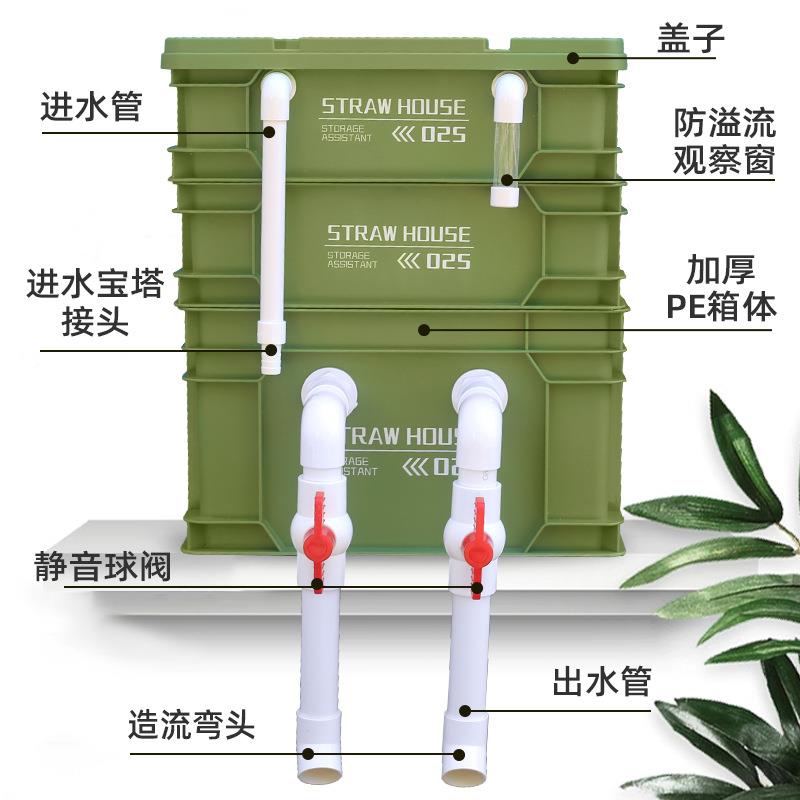 水族鱼缸鱼池过滤器周转箱过滤箱鱼塘水循环系统滴流盒外置过滤盒