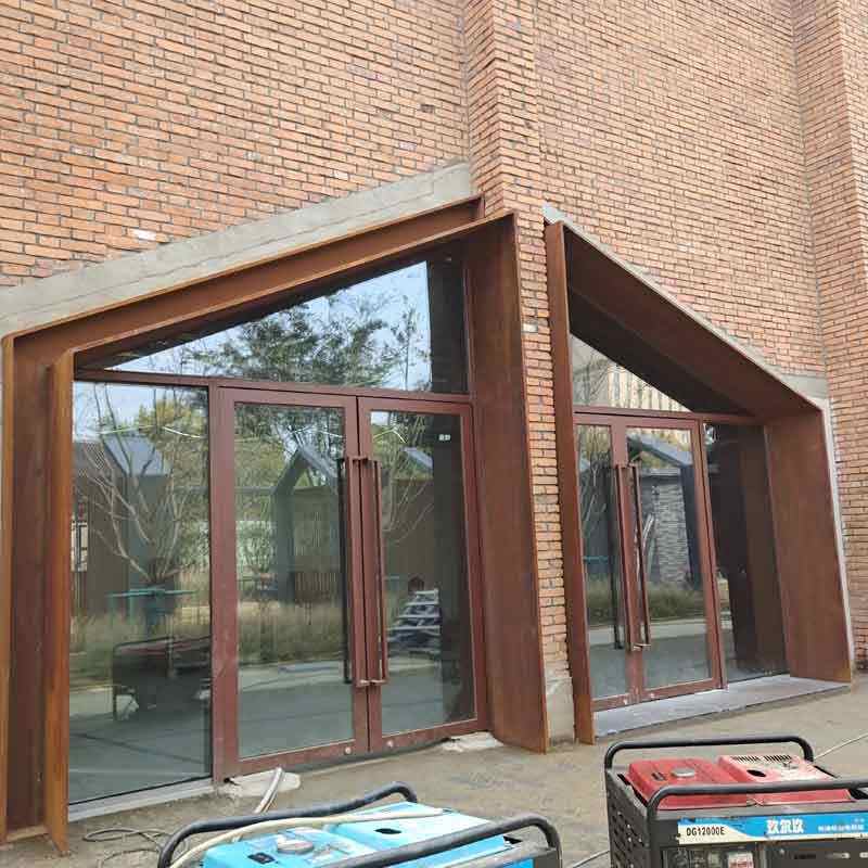 耐候钢板门头包边做旧加工厂家定做SPA-H耐候板门头包边做旧加工