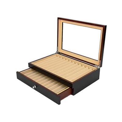 厂家现盒货漆木钢笔烤盒高档钢笔收纳抽屉质式多IJN层透明盒子