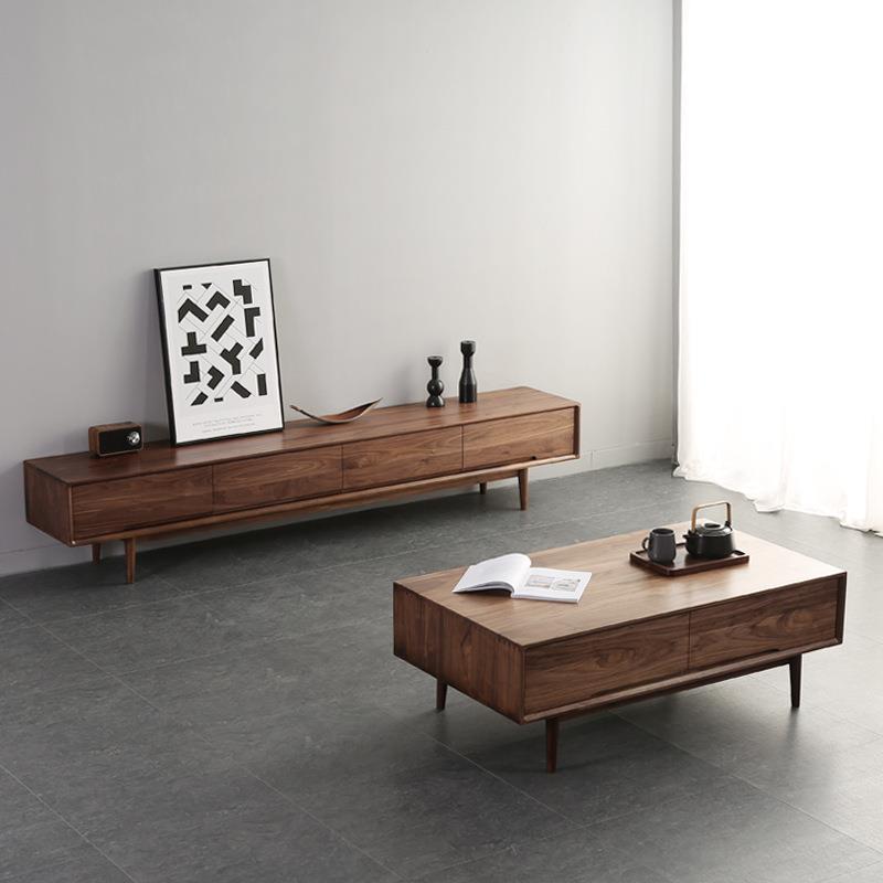 北欧樱桃木全实木茶几原木家具日式简约客厅轻奢风意式白橡木茶台