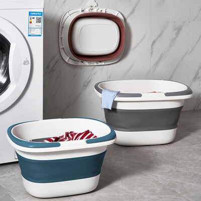 可折叠洗衣盆家用加厚加大加高折叠盆长方形拖把桶便携式折叠余间