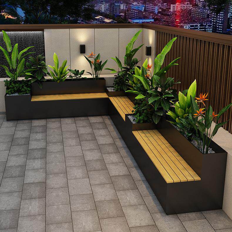 户内外花箱可种植可座椅花箱公园商业街广场商场民宿塑木座椅组合