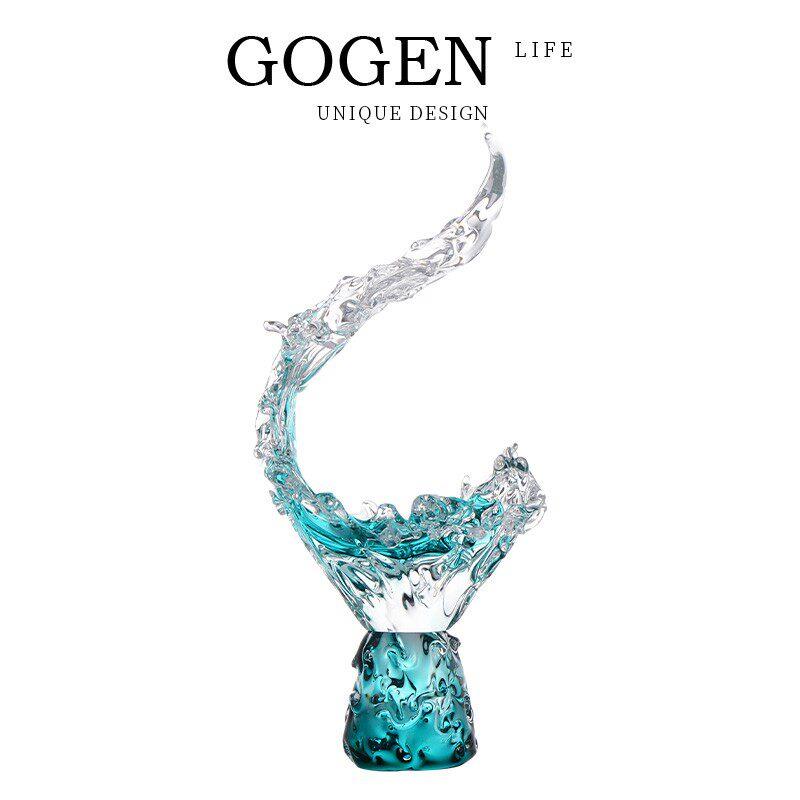 GOGEN. 高艮·风生水起琉璃摆件 轻奢高级感客厅玄关办公室装饰品
