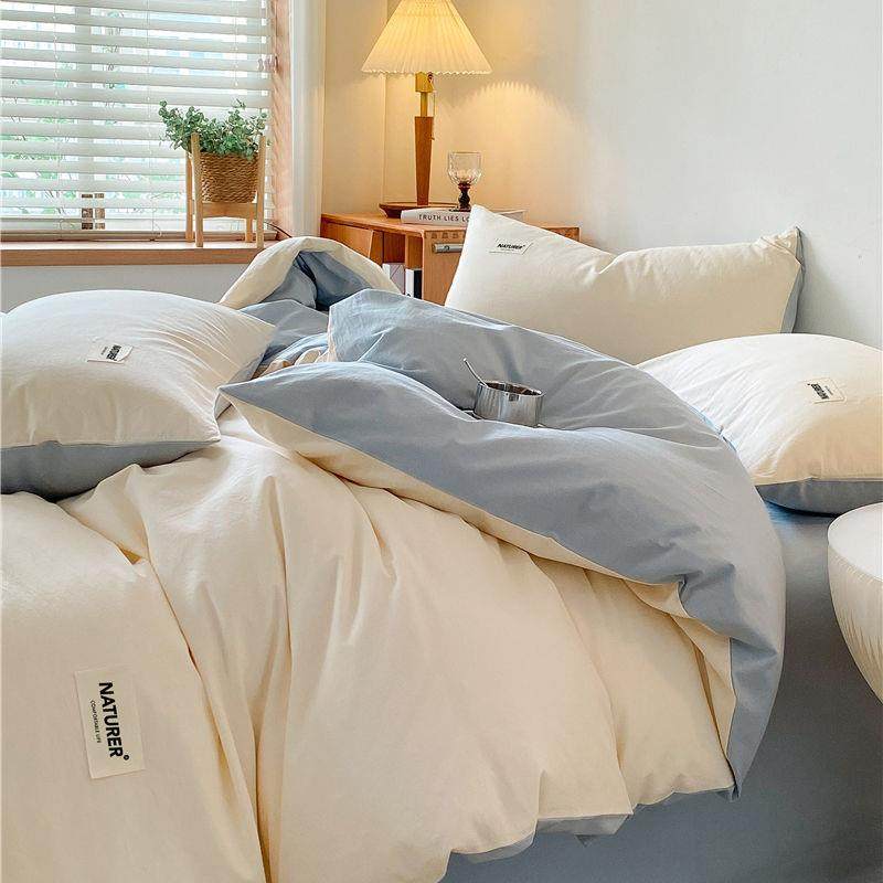 A类16支纯棉100全棉被0套单罩件水洗棉件套单双人被150x200CS1XNs