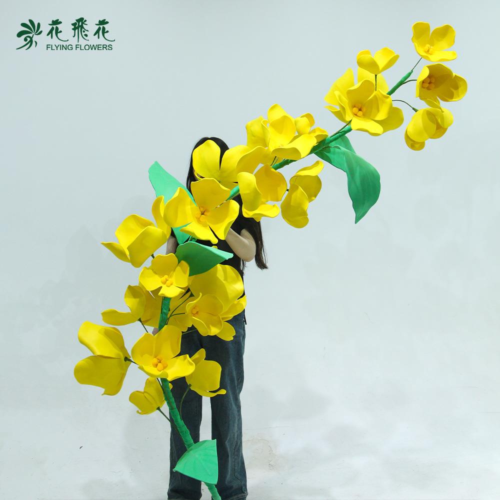 花飞花桂花造景商场秋季中秋打卡点布置美陈拍摄假植物橱窗装饰