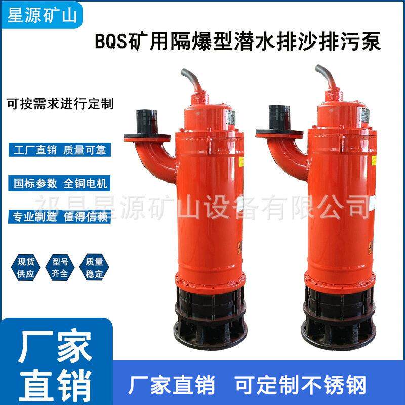 厂家直供BQS矿用隔爆型潜水排沙电泵bqs矿用泵潜水排污泵球墨铸