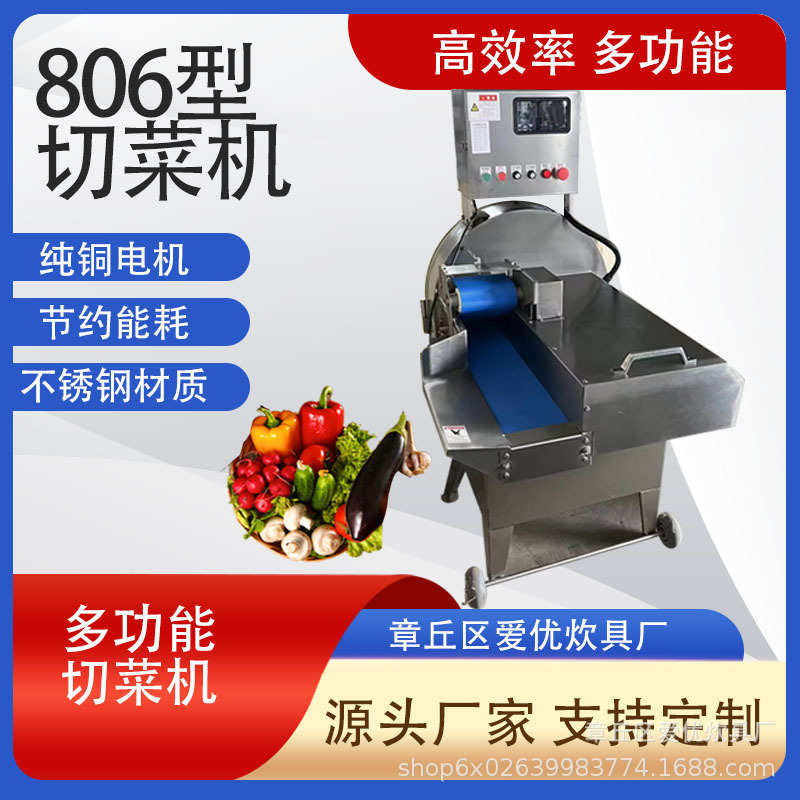 厂家供应大型806多功能变频切菜机蔬菜切丝切片切段 商用切菜机
