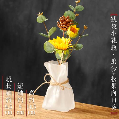 高档约创加厚玻璃花瓶简透明水培插花器小众客绿植摆件意高厅级感