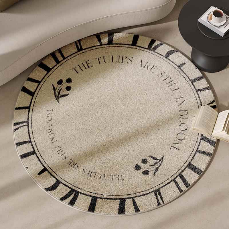 高档圆形地毯法式轻级奶油间客厅茶几卧室衣帽梳妆台奢椅子高地垫