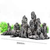 饰摆件 装 水族造景假山鱼缸装 饰造景假山水族箱摆件仿真水草前景